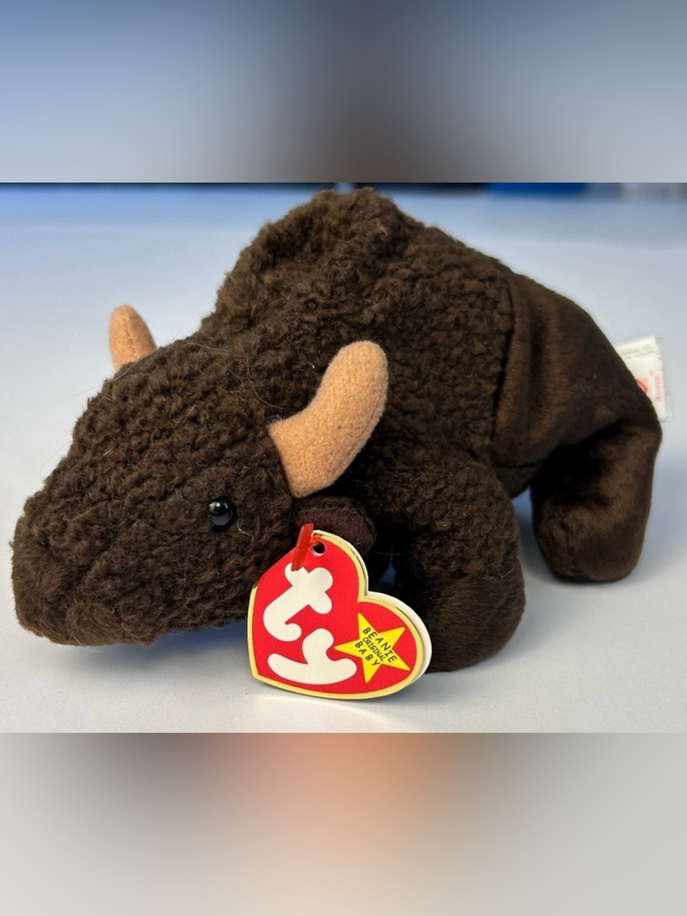 TY Beanie Babies Roam Buffalo Bison Plush Keychain 1998 NWT Vintage